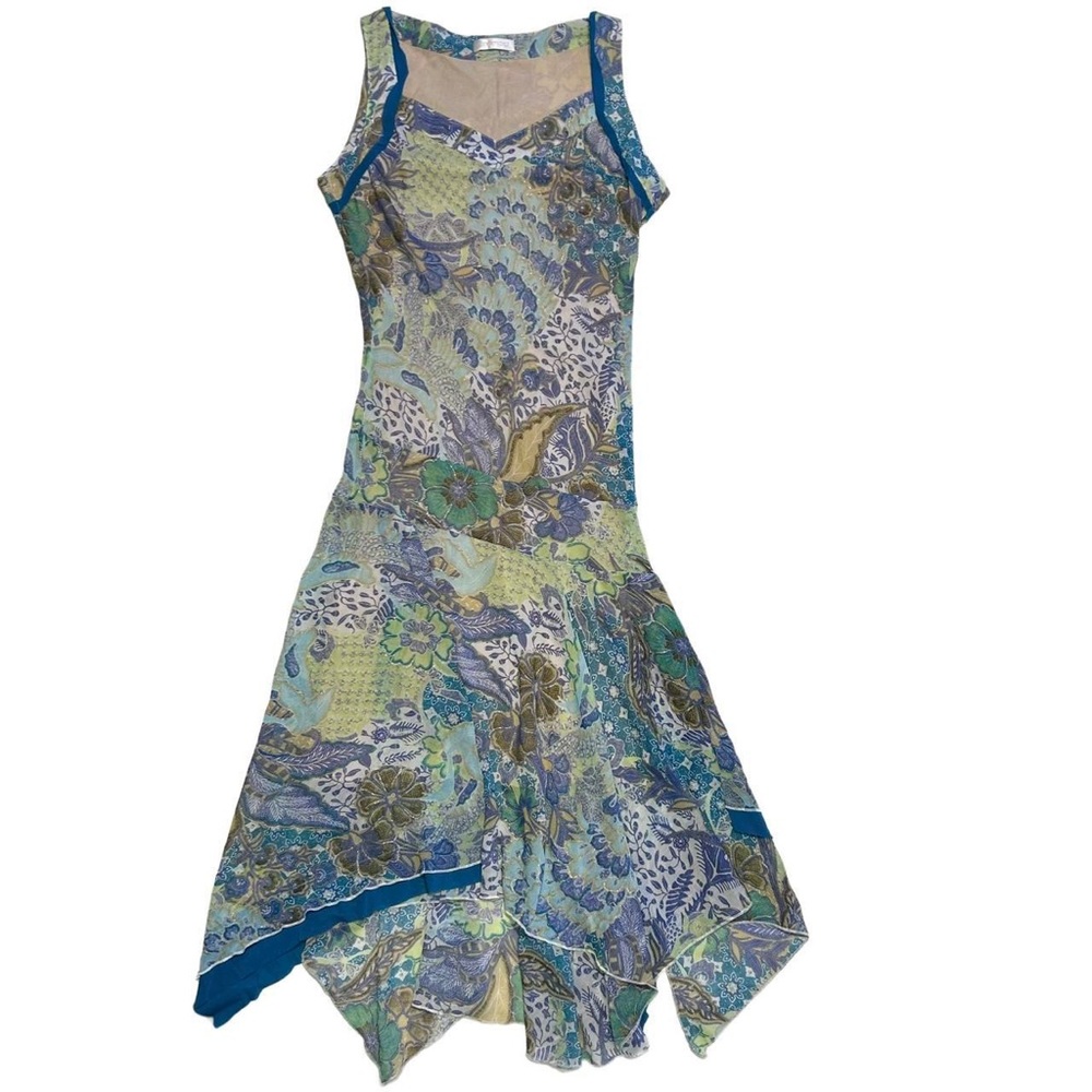 Amazing Vintage Mermaid Asymmetrical Maxi Dress premod